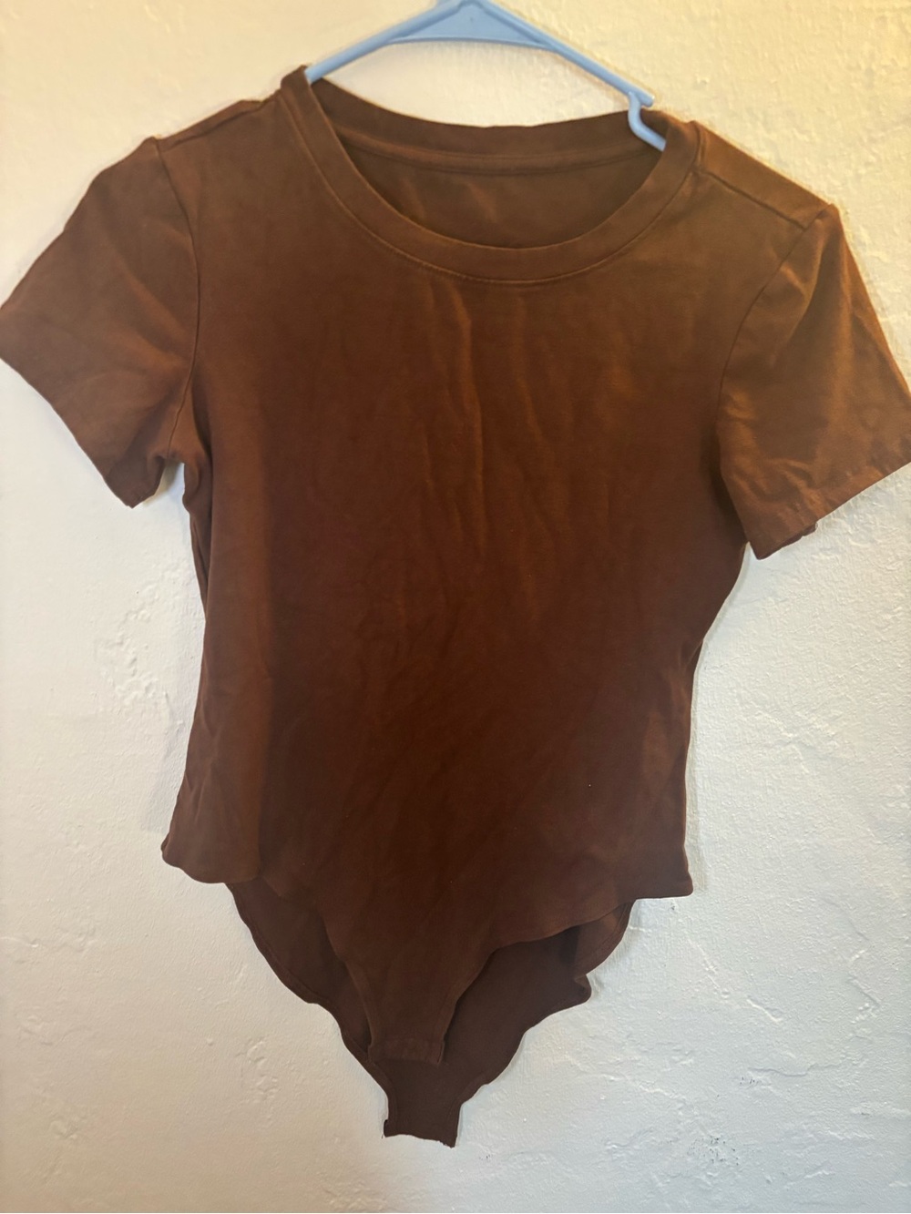 Brown Short Sleeve Bodysuit Top - Women